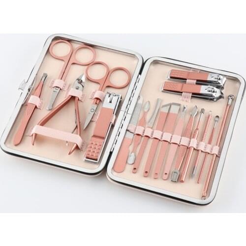 10pcs/18pcs Professional Stainless Steel Nail Clippers Manicure Hand Tool Manicure Pedicure Care Set Ear Pick Grooming Kit