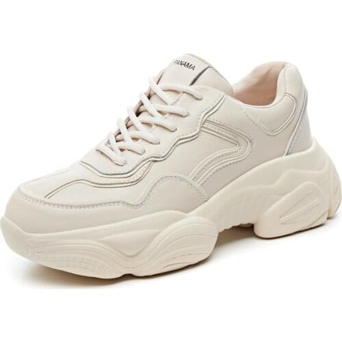 Early spring in 2019, the new bottom with thick leather shoes female students