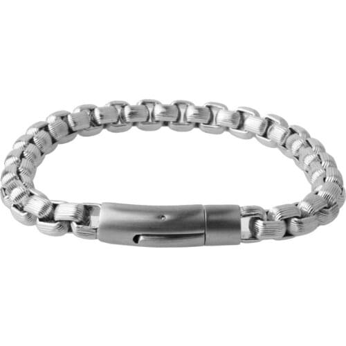 Retro 316 Stainless Steel Silver Color Link Chain Bracelets For Men Biker Hand Chain Wrist Wrap Bracelets Cheap Jewelry