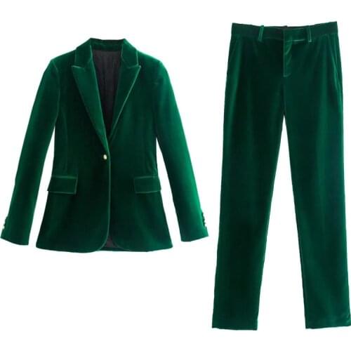 Женские бархатные брючные костюмы Siddons China At AliExpress