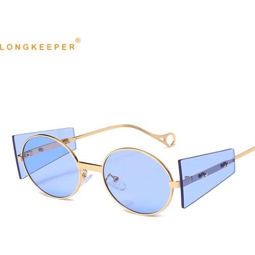 LongKeeper Vintage Oval Steampunk Sunglasses Women Men 2021 New Fashion Round Sun Glases Retro Punk Glasses Oculos Feminino