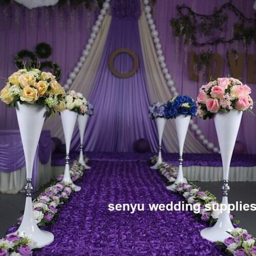 Modern wedding floral centrepiece white pillar for table decoration