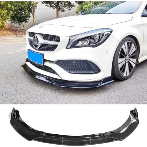 Front Bumper Splitter Lip Diffuser Carbon Surface Body Kit Spoiler Skirt For Benz W117 CLA200 CLA-Class 2016 - 2020