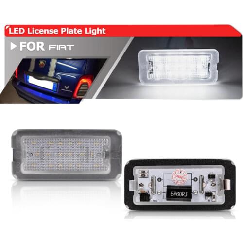2x No Error Led License Plate Lights For Fiat 500 / Abarth 500 2007 2008 2009 2010 2011 2012 2013 2014 2015 2016