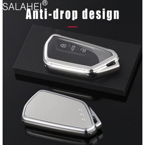 TPU Car Key Case Cover Protection Shell For VW Volkswagen Golf 8 Mk8 2020 Skoda 2 Button Smart Key Accessories Auto Keychain