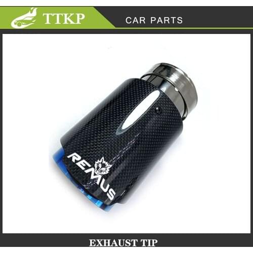 One Piece Remus Car Universal Modified Muffler Air Inlet 51MM Outlet 76/89MM Carbon Fiber Stainless Steel Exhaust Tip Nozzle