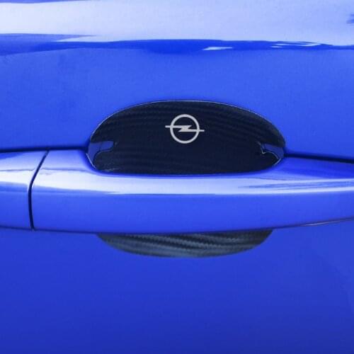 4pcs car protection of carbon fiber leather car door For opel astra j corsa d astra astra k vectra bvectra b insignia vivaro