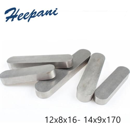 10pcs GB1096 12x8x16 - 14x9x170 carbon steel shaft parallel keys A type flat keys square and rectangular key semi-circular pin