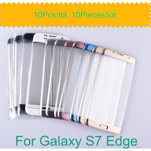 10Pcs/lot For Samsung Galaxy S7 Edge G935F G935 SM-G935F G935FD G935A Touch Screen LCD Front Panel Glass Lens Outer Replacement