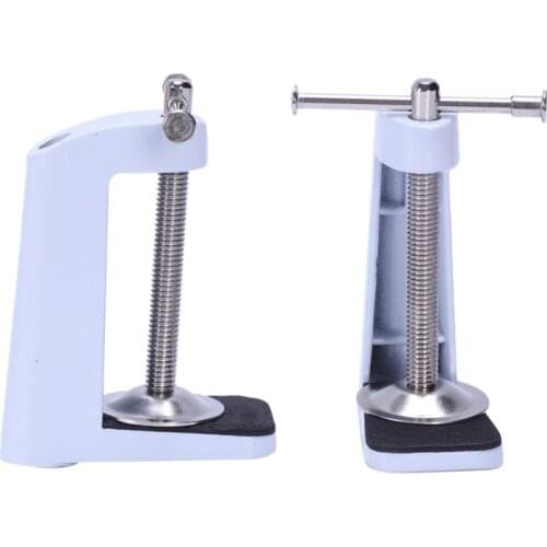 2 Pieces Metal Adjustable Arm Desk Clamp Table Lamp Clip Holder Stand Reliable Way To Secure One Of Lamps To Any Desk -White
