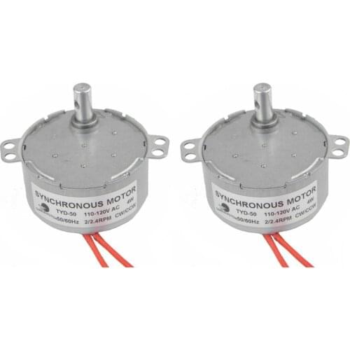 CHANCS Microwave Fan In AC Motor TYD-50 110V AC 2.4RPM CW/CCW 2PCS Reduction Gear Motor