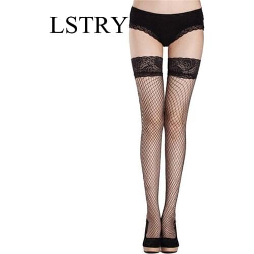 2021 Hot Womens Sexy Fishnet Stockings Fish Net Pantyhose Mesh Stockings Erotic Lingerie Skin Thigh High Stocking Mesh Collant