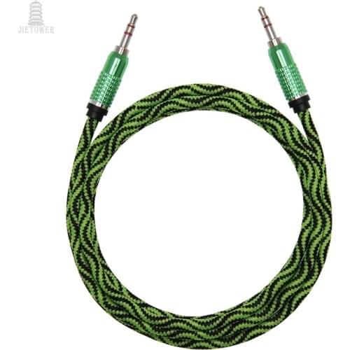 300pcs thick Python Crocodile pattern Snake skin audio cable Extension Hi-Fi Stereo Headphone 3.5 Jack Cable for MP3 Player Car