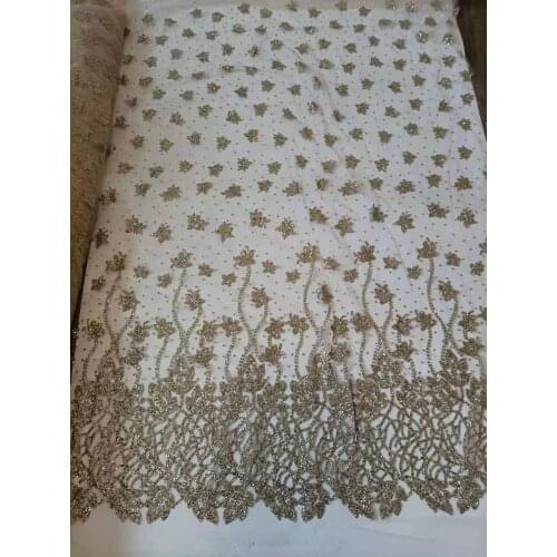 Gold color tense flower hand print glitter sparkle gold mesh lace fabric for lady dress /wedding/ night club/stage,5yards/lot