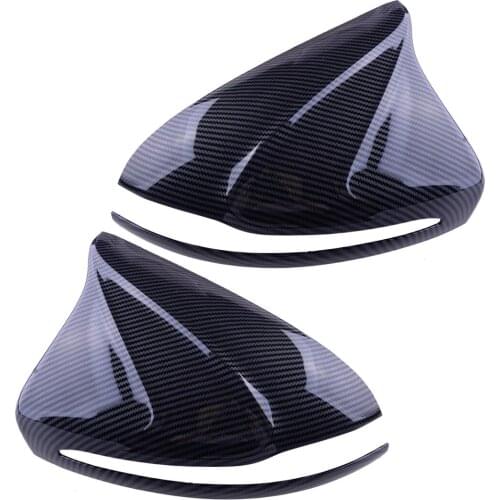 1 Pair Black Car Carbon Fiber Style ABS Rearview Mirror Cover Trim Shell Fit for Mercedes Benz C E S GLC GLB