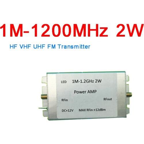 Dc 12v 1M-1200MHz 2W RF Power Amplifier HF VHF UHF FM Transmitter For Ham Radio