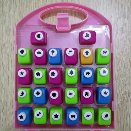 26pcs DIY Mini Scrapbook Punches Handmade Cutter Card Craft Calico Printing Flower Paper Craft Punch Hole Puncher