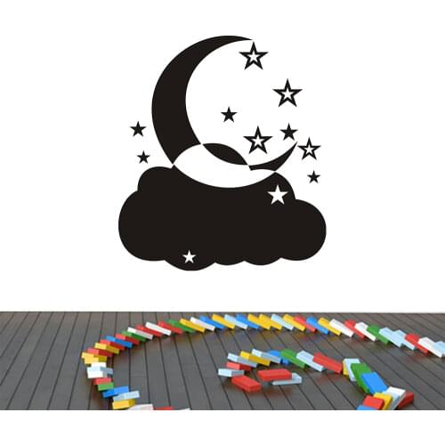 Customized Personalized Name Wall Stickers Clouds Moon And Stars Decorative Wall Decals Vinyl Babys Room Adhesive Wallpapers