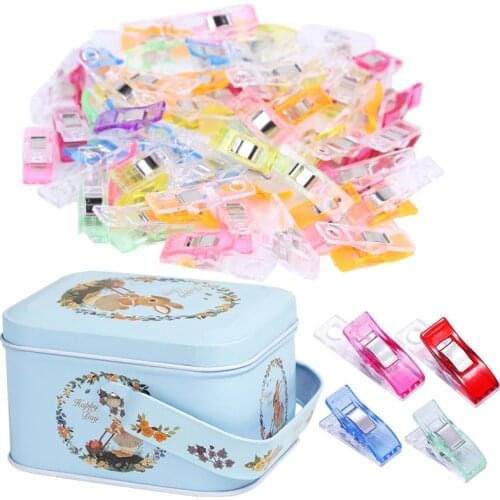 LMDZ Quilting Clips Sewing Clips Fabric Clips Plastic Clips for Sew Binding Paper Work Hanging Little Things Quilt Clip with Box