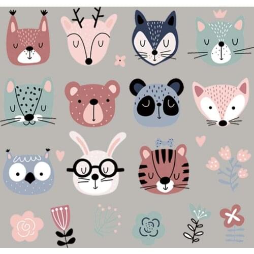 Little Animal Face Pattern Patch Appliques On Clothes Fashion Diy Tops Heat Transfer Appliqued Vinyl Patches For Backpack Mask