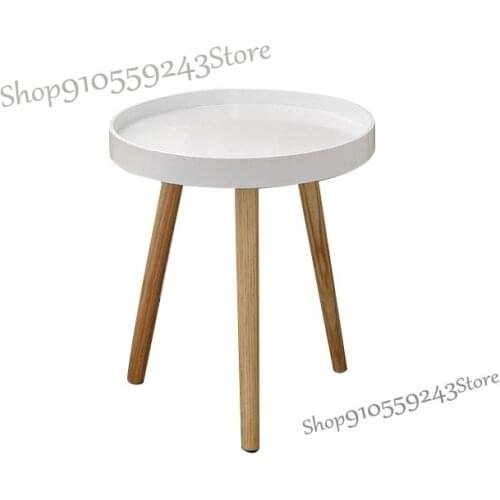 Nordic Small Round Table Sofa Side Table Bedroom Bedside Mobile Corner Table Living Room Modern Creative Minimalist Bay Window C