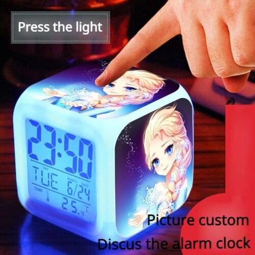 2021 Disney Frozen Alarm Clock Princess Elsa Silent Little Alarm Clock School for Kids and Girls