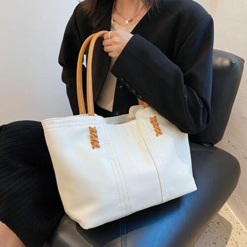 Fashion PU Leather Large Capacity Handbag Purses Women Shoulder Bags 2021 New Simple Design Big Ladies Casual totes High Quality