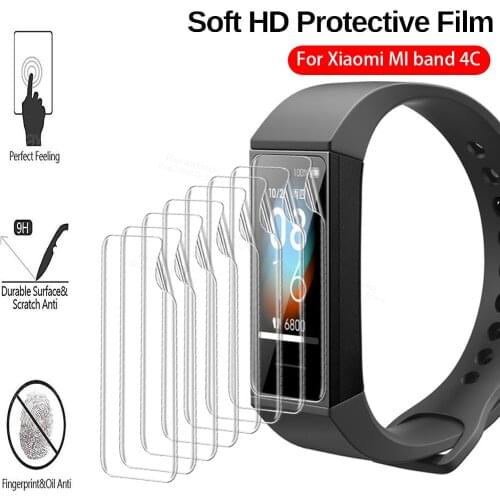 3-12pcs Soft Hydrogel Protective Films For Xiaomi MI band 4C Screen Protector For Xiaomi redmi band 4 C Strap Not Tempered Glass