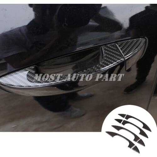 Carbon Fiber Car Door Handle Trim Cover 8pcs For VW Touareg 2011-2018 Car accesories interior Car decoration