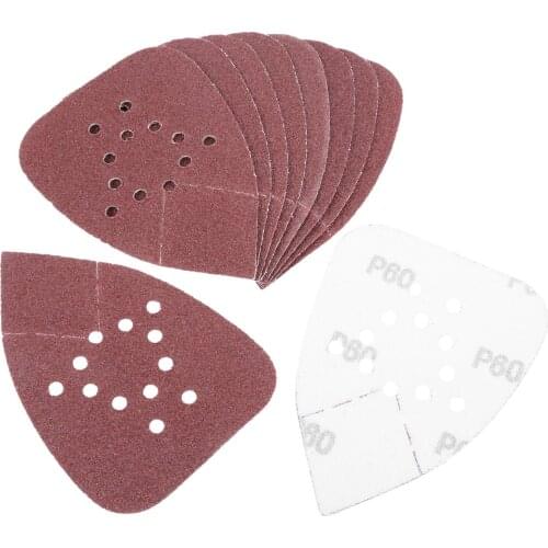 10pcs Mouse Sandpapers 12 Holes Fit for Hook and Loop 140mm Detail Sanders Abrasive Grinding Tool 60/80/120/150/220 Grit