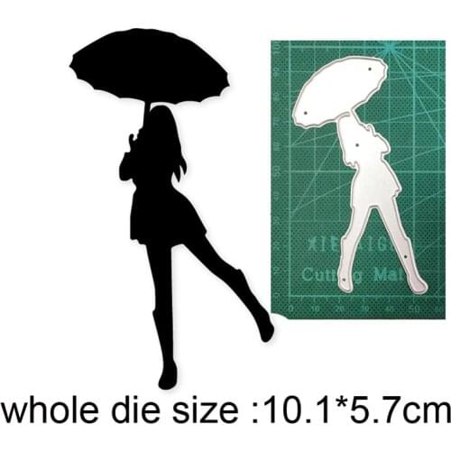 Umbrella Lady Girl Metal Cutting Dies Stencils for Scrapbooking dies Embossing Die Cuts Decorative Stamp Cards Making Craft dies