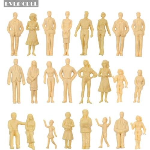 P2501B 24pcs Model Trains 1:25 Unpainted Figures G Scale Scenery Miniature Decoration