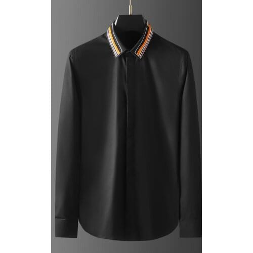 Handmade Beaded Long Sleeve Casual Shirt High Quality Male Business Formal Dress Shirts Tuxedo Social Party Camisa Masculina