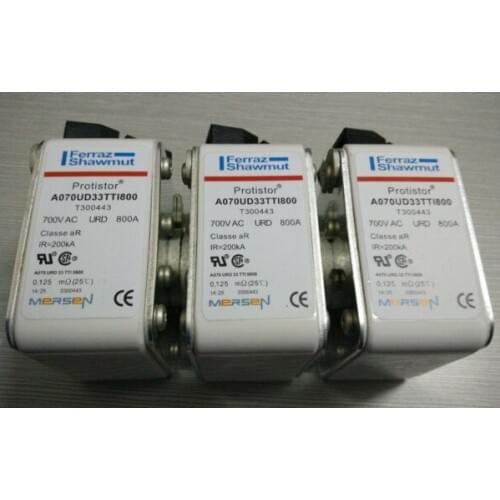 Fuses: A070UD33TTI800 700VAC URD 800A T300443 / A070UD33TTI900 B300450 / A070UD33TTI1000 C300451 aR