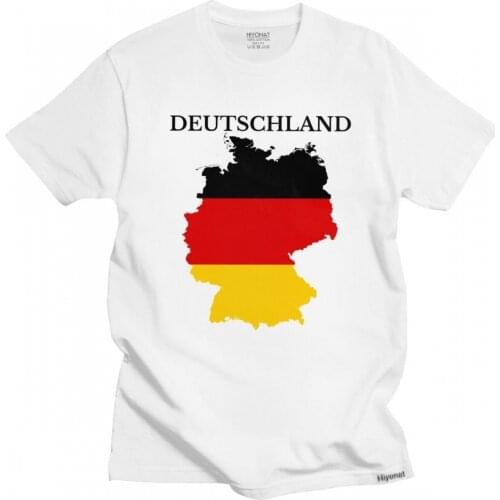 Cool Male German Germany Map Flag T-Shirt Short Sleeved Cotton Tshirt Printed Deutschland Tee Shirt Loose Fit Fashion Clothing