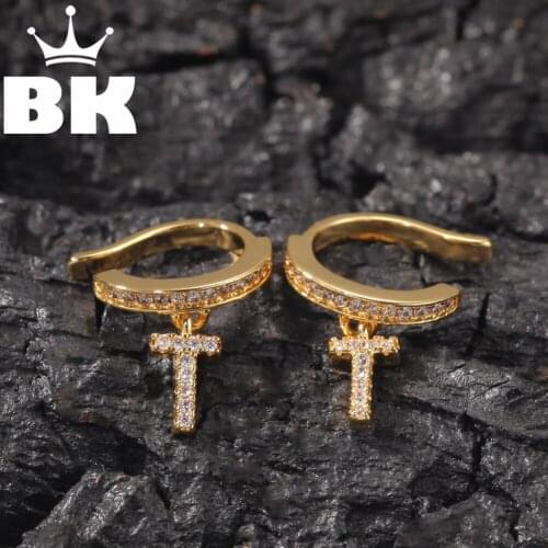 THE BLING KING Luxury Micro-Pave zircon Stud Ear clip Vintage Screwback Shining Trendy Bling Ear clipMens WomenJewelry