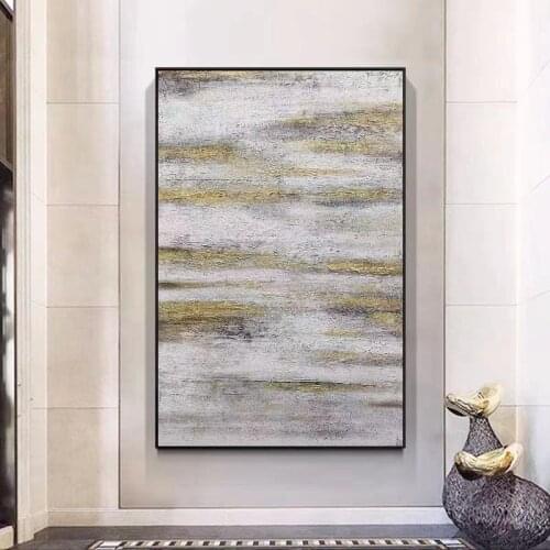 Hand Painted Abstract Oil Painting Wall Art Retro Style Modern On Canvas For Living Room Picture Minimalist Decorative No Frame