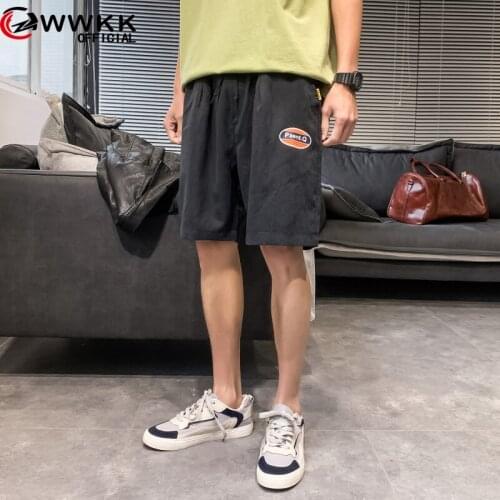 WWKK 2021 Shorts mens summer wear hip-hop tide brand Casual simple printed straight loose high waist casual five-point pants