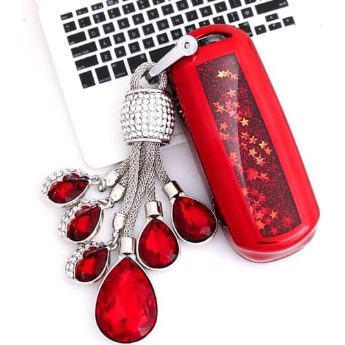 Funny Quicksand Soft TPU Key Case Cover Shell For Mazda 2 3 5 6 8 CX3 CX4 CX5 CX7 CX9 M2 M3 M5 M6 GT Crystal chain