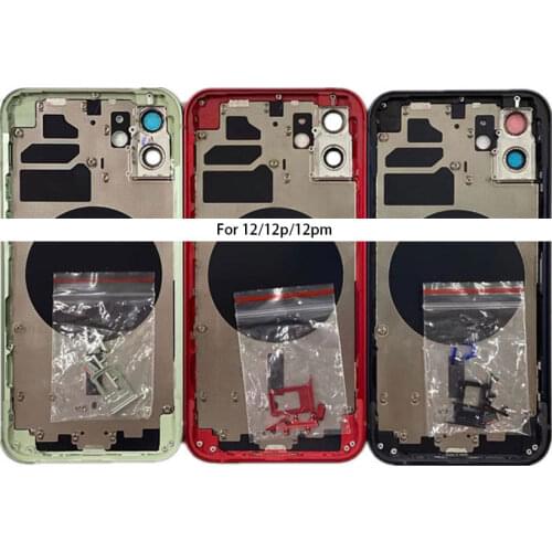 Back Cover for iphone 12/ housing iphone 12/ 12pro 12 Pro Max Rear Door Chassis Middle Frame with Back Glass + Tool