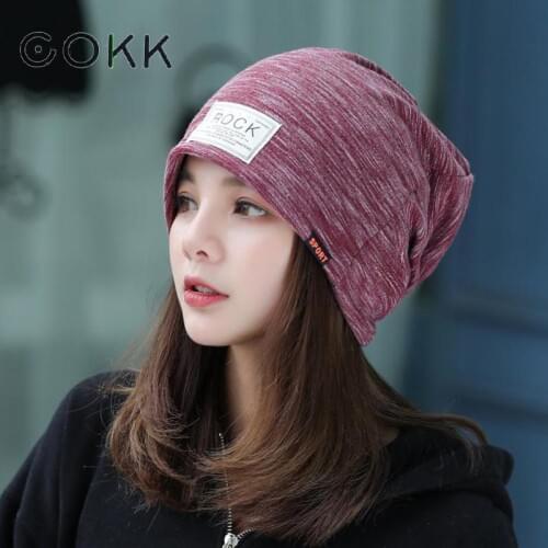 COKK New Casual Women Hat Ladies Knitted Spring Autumn Cap Womens Skullies Beanies Headgear Lady Beanie Bonnet Head Cap Hip Hop
