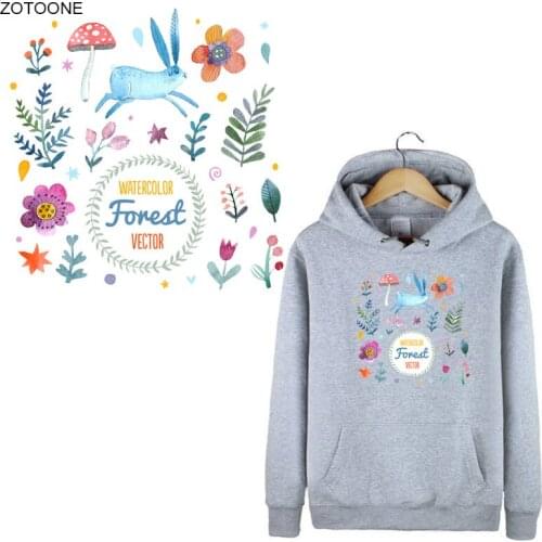 ZOTOONE Flower Rabbit Patches Iron on Patch for Clothes Easter Letter Sticker for Kids Heat Transfers Applications DIY Appliques