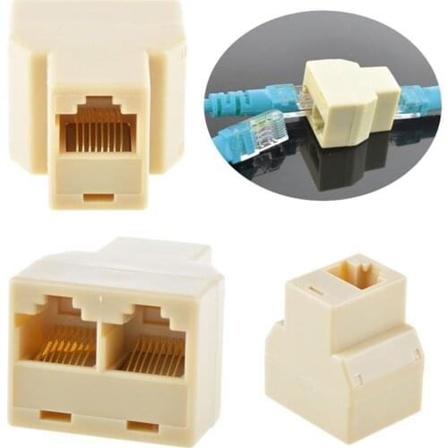 10pcs/lot RJ45 CAT 5 6 LAN Ethernet Splitter Connector Adapter PC RJ45 Splitter Connector CAT5 Splitter Adapter Network Dual