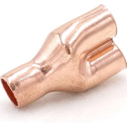 12.7mm 1/2" Inner Diameter Welding Copper End Feed Equal Y-type 3 Way Pipe Fitting Plumbing For Water Liquid