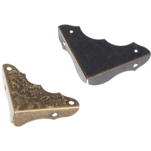12Pcs/lot Metal Corners Wooden Box Brackets Case Protectors Guard Flower style Decorative Antique Bronze/Brass Triangle shape