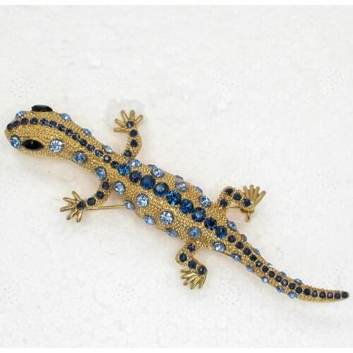 12pcs/lot Wholesale Rhinestone Gecko Pin brooches C101895