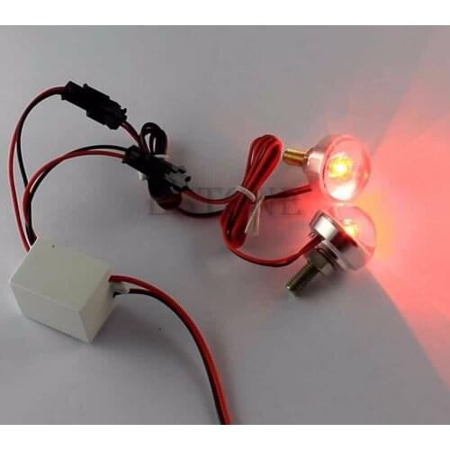 12V Motorcycle License Plate Frame Bolt Red LED lens Light Strobe Flashing
