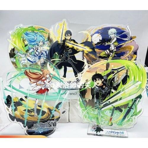 16cm Anime Sword Art Online SAO Yuuki Asuna Kirigaya Kazuto Cartoon Acrylic Stand Figure Model Toy Decor Collection Cosplay Gift