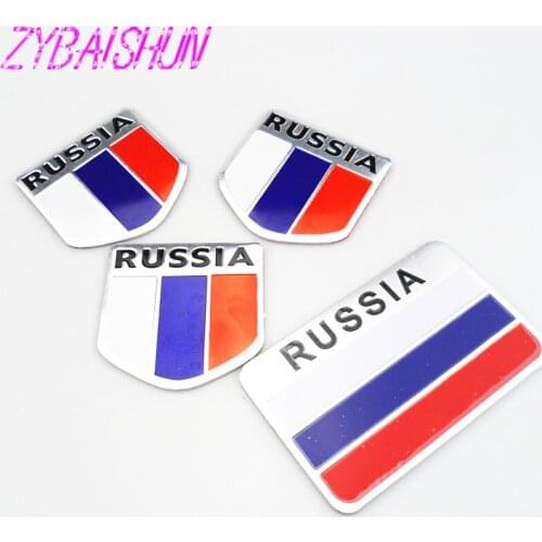 2018 High Quality 3D Aluminum Flag Russia Car Sticker Accessories Stickers for Ford Focus Fusion Escort Kuga Ecosport Fiesta