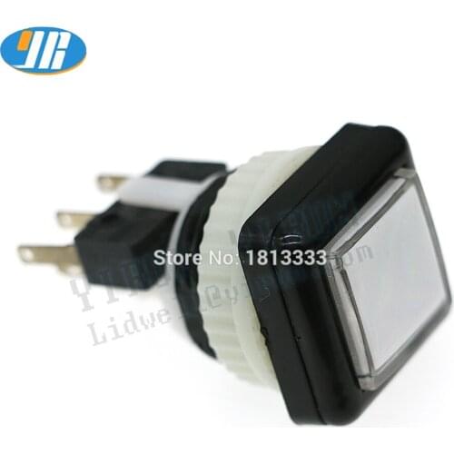 27mm Quadrate LED Light Illuminated Push Button 12V Arcade Button With Microswitch Master Arcade DIY kits Parts JAMMA MAME